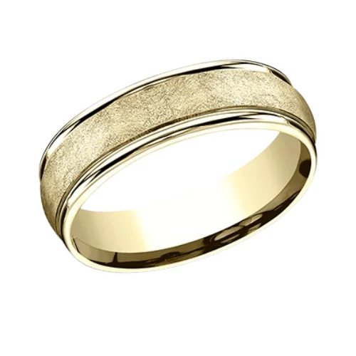 Men's polished brass rings with a warm glowThe SWIRL Men's Band
