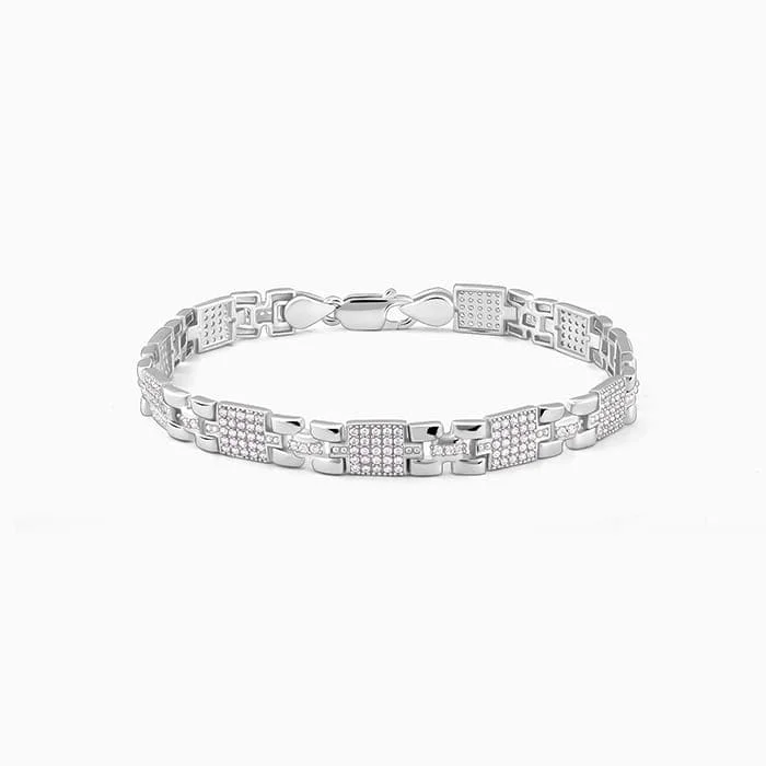 Men's tribal - print rings for a unique aestheticSilver Courage Bracelet For Him