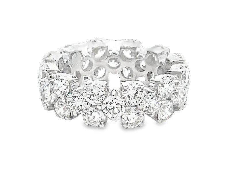 Emerald and diamond engagement ring in a vintage - inspired platinum bandLAB GROWN ROUND DIAMONDS 8.17ctw ETERNITY BAND Emerald and diamond engagement ring in a vintage - inspired platinum bandLAB GROWN ROUND DIAMONDS 8.17ctw ETERNITY BAND