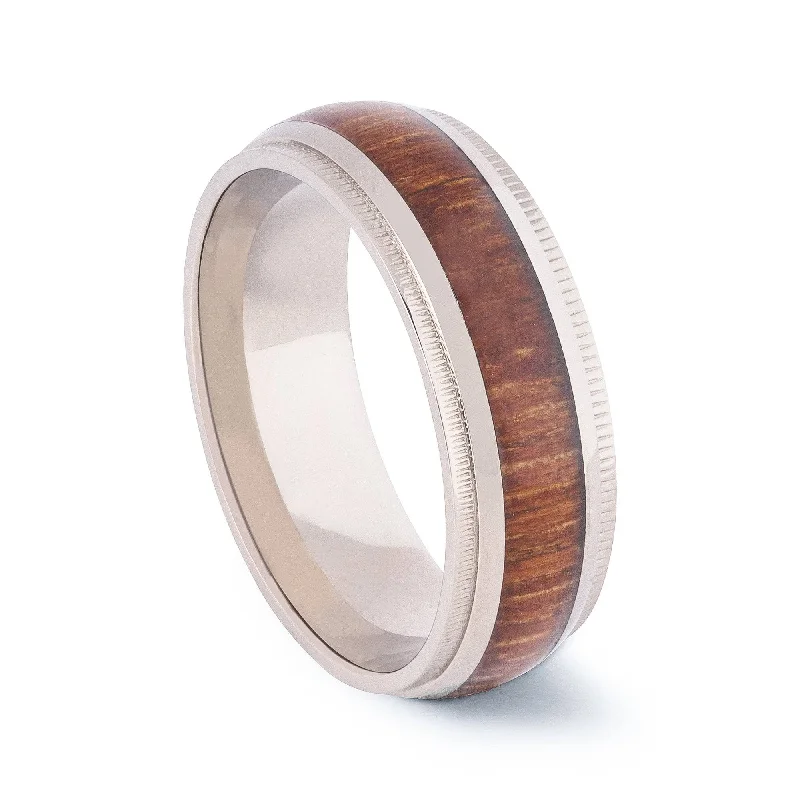 Titanium Rings with a Pave - Set Cubic Zirconia DesignThe Willow | 8MM