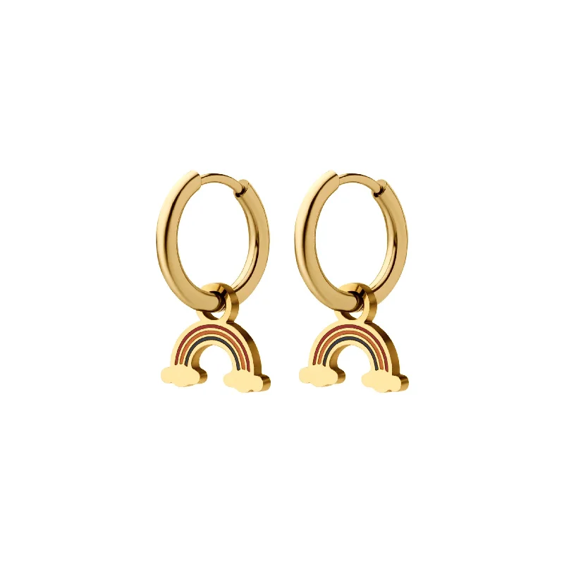 Lightweight hoop earringsRainbow Charm Hoops