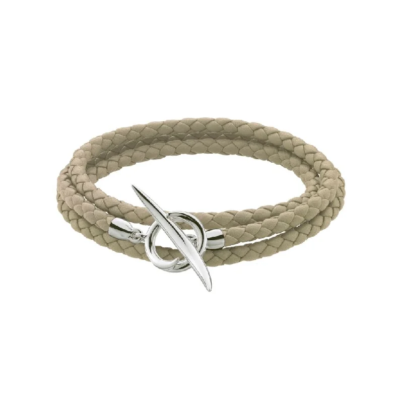 Shaun Leane Quill Sterling Silver Natural Leather Wrap Bracelet