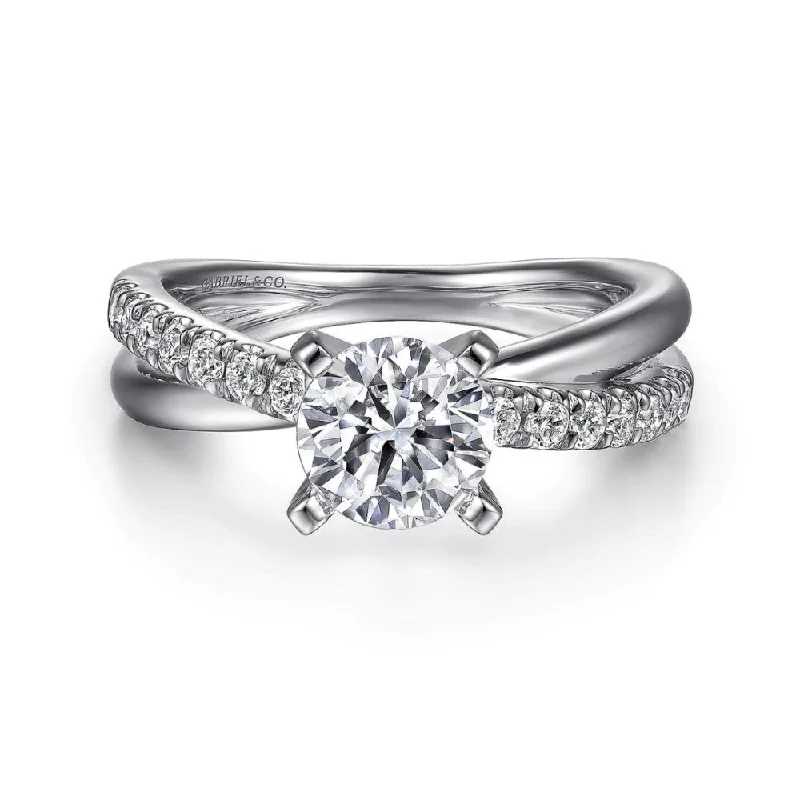 Men's Ruby Engagement Rings in Rose Gold with a Solitaire Design for a Romantic Gesture14K White Gold Holds 1.00ct w/ 0.19cttw SI G-H Round Twisted Diamond Semi-Mount Engagement Ring by Gabriel Men's Ruby Engagement Rings in Rose Gold with a Solitaire Design for a Romantic Gesture14K White Gold Holds 1.00ct w/ 0.19cttw SI G-H Round Twisted Diamond Semi-Mount Engagement Ring by Gabriel