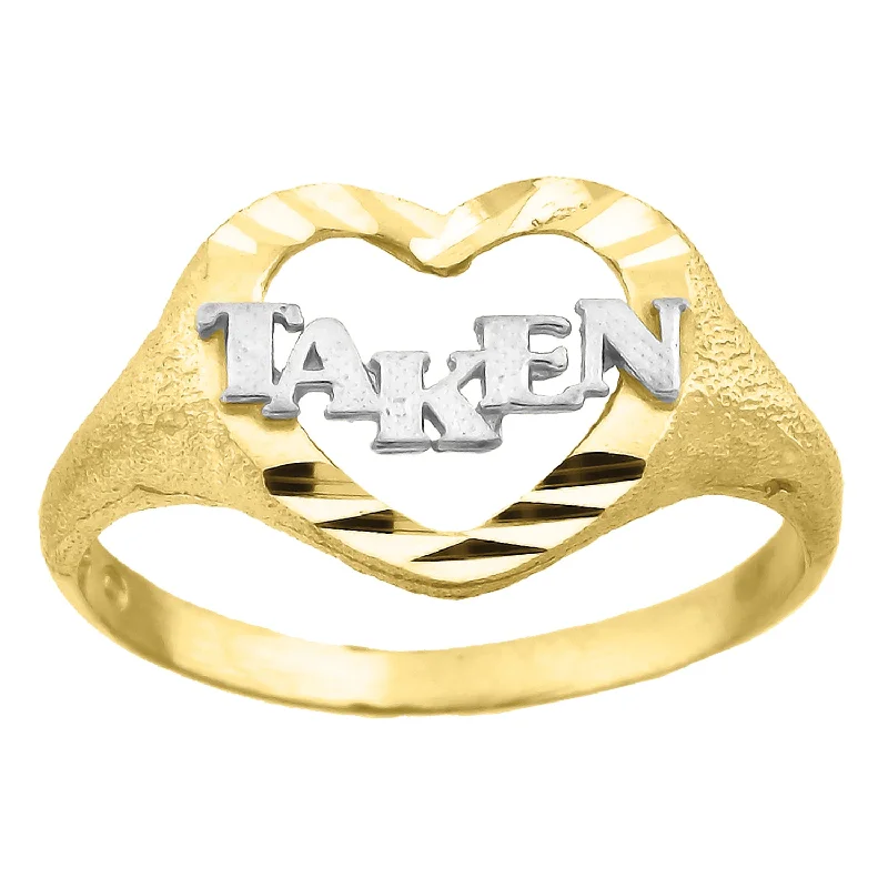 Pearl - Adorned Fashion Rings in Gold - Tone Alloy for a Sophisticated LookKeene Jewelers 10kt Gold Womens Two-tone DC Taken Heart Band Ring Pearl - Adorned Fashion Rings in Gold - Tone Alloy for a Sophisticated LookKeene Jewelers 10kt Gold Womens Two-tone DC Taken Heart Band Ring