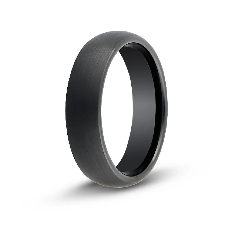 Men's hematite - ring for a metallic gray lusterMen’s Brushed Black Dome Tungsten Ring Men's hematite - ring for a metallic gray lusterMen’s Brushed Black Dome Tungsten Ring