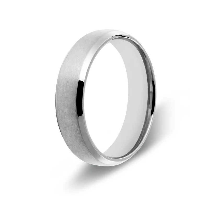 Men's sports - team logo rings for fansMen’s Beveled Edge Silver Titanium Ring