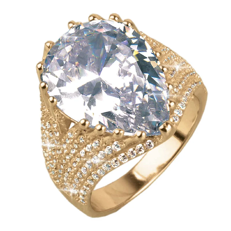 Tennis - Style Women's Rings with a Row of Round Diamonds in PlatinumPearshape Aria Ring Tennis - Style Women's Rings with a Row of Round Diamonds in PlatinumPearshape Aria Ring