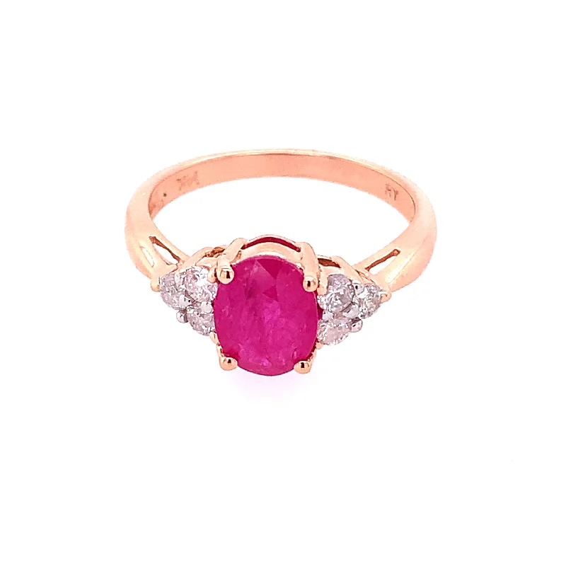 Oval - cut sapphire and diamond engagement ring in 18K white goldRuby and Diamond Ring in Rose Gold Oval - cut sapphire and diamond engagement ring in 18K white goldRuby and Diamond Ring in Rose Gold