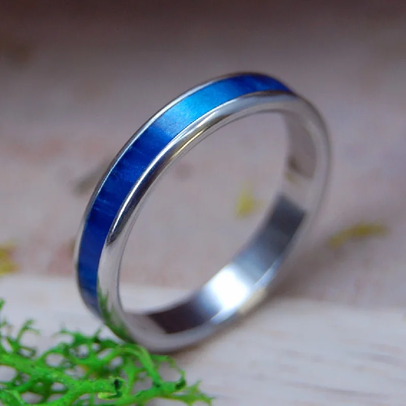 Minimalist Women's Rings with a Single Pearl in 14K Gold - Plated BandsInox Sapphire Blue | Men's Blue Marbled Resin & Titanium Wedding Ring Minimalist Women's Rings with a Single Pearl in 14K Gold - Plated BandsInox Sapphire Blue | Men's Blue Marbled Resin & Titanium Wedding Ring