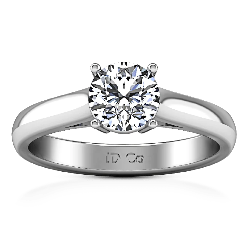 Interlocking Band Women's Rings in White Gold for a Modern DesignRound Diamond Solitaire Engagement Ring Chiara 14K White Gold Interlocking Band Women's Rings in White Gold for a Modern DesignRound Diamond Solitaire Engagement Ring Chiara 14K White Gold