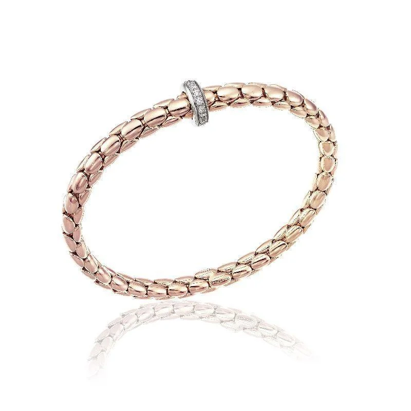 Chimento Stretch Spring 18ct Rose Gold 0.19ct Diamond Bracelet