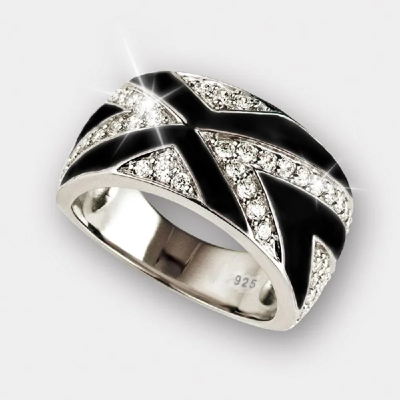 Adjustable Ring Sizes for Women's Rings in Stainless SteelBoulevard Black Ring