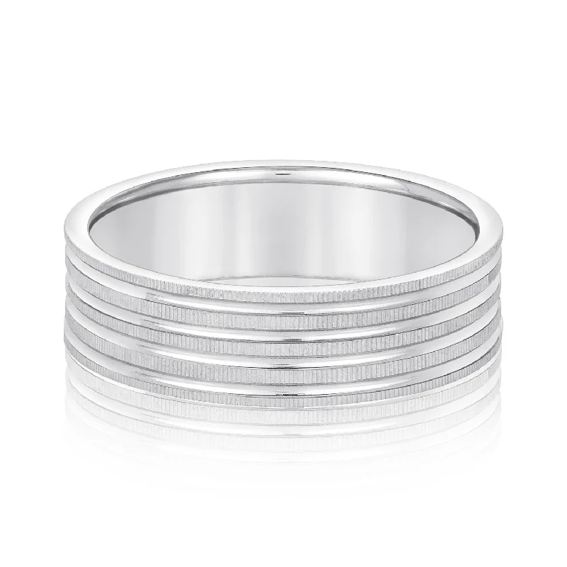 Men's budget - friendly rings for cost - conscious shoppersMen's Grooved Textured Wedding Band Men's budget - friendly rings for cost - conscious shoppersMen's Grooved Textured Wedding Band