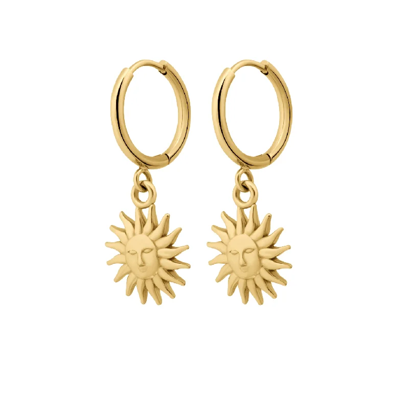 Diamond hoop earringsYou Shine With the Light From the Sun Hoops