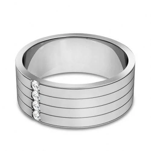 Men's glow - in - the - dark rings for a fun effect0.15 CT Round Cut Diamonds - Mens Wedding Band Men's glow - in - the - dark rings for a fun effect0.15 CT Round Cut Diamonds - Mens Wedding Band