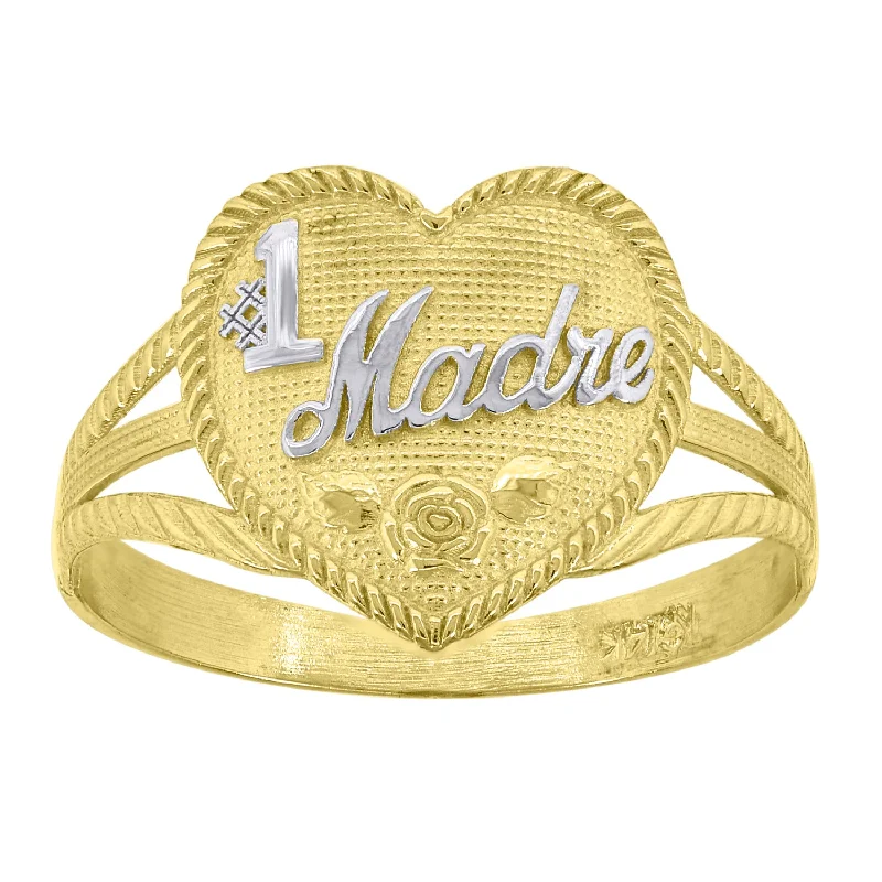 Bangle - Style Fashion Rings in Rose - Gold - Plated Aluminum with Etched PatternsKeene Jewelers 14kt Gold Womens Two-tone No. 1 Madre Mom SZ7 Heart Band Ring Bangle - Style Fashion Rings in Rose - Gold - Plated Aluminum with Etched PatternsKeene Jewelers 14kt Gold Womens Two-tone No. 1 Madre Mom SZ7 Heart Band Ring