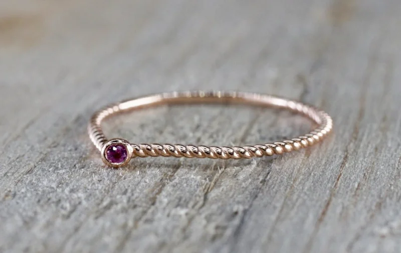 Men's cross - shaped rings for a religious statement14k Rose Gold Round Cut Pink Sapphire Bezel Fashion Ring Rope Design Band Men's cross - shaped rings for a religious statement14k Rose Gold Round Cut Pink Sapphire Bezel Fashion Ring Rope Design Band