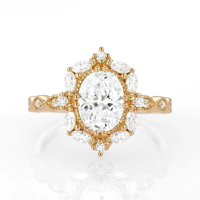 1.0-2.0ct Lab Grown Diamond Signature Vintage Byzantine Ring