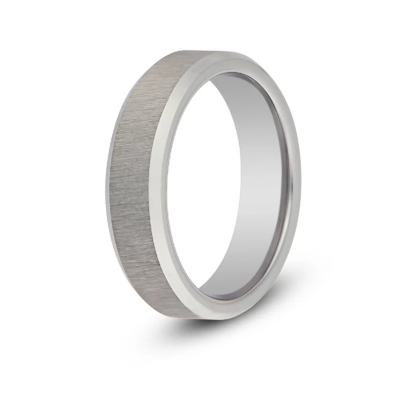 Men's polished brass rings with a warm glowMen’s Brushed Silver Beveled Tungsten Ring Men's polished brass rings with a warm glowMen’s Brushed Silver Beveled Tungsten Ring