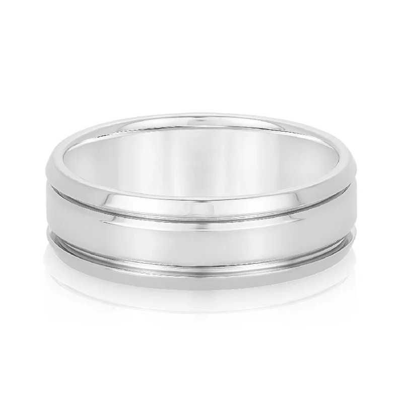 Men's laser - engraved rings with custom messagesMen's Classic Double Inlay Wedding Band Men's laser - engraved rings with custom messagesMen's Classic Double Inlay Wedding Band