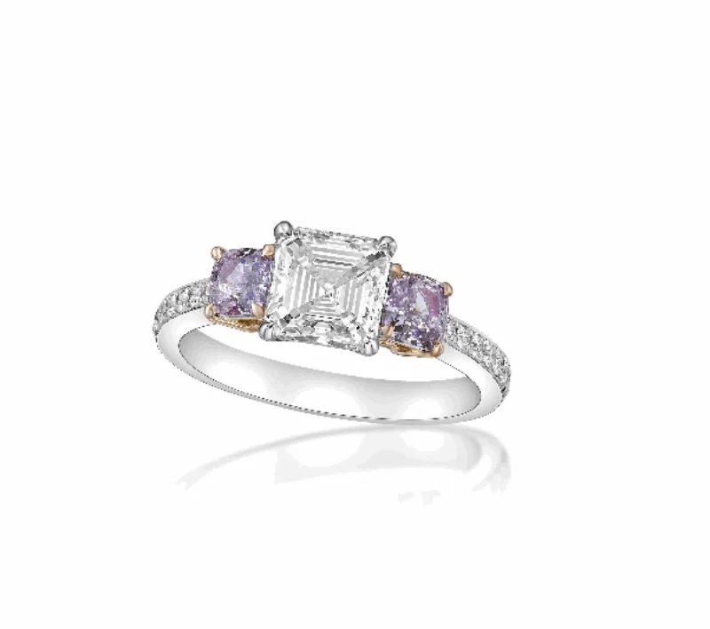 HEATHER 3 Carat Cushion Cut Fancy Purple Pink Diamond Ring GIA Certified 2 CT D VS1 by Mike Nekta NYC HEATHER 3 Carat Cushion Cut Fancy Purple Pink Diamond Ring GIA Certified 2 CT D VS1 by Mike Nekta NYC