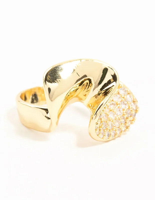 LED - Lit Fashion Rings in Plastic with Color - Changing Effects for a Futuristic LookGold Plated Cubic Zirconia Twisted Ring LED - Lit Fashion Rings in Plastic with Color - Changing Effects for a Futuristic LookGold Plated Cubic Zirconia Twisted Ring