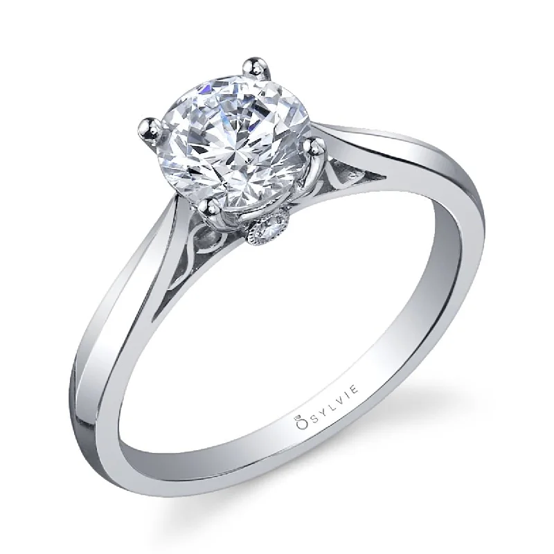 Men's Amethyst Engagement Rings in Sterling Silver with a Contemporary Geometric SettingSylvie Collection 14K White Gold Round Engagement Ring Setting Men's Amethyst Engagement Rings in Sterling Silver with a Contemporary Geometric SettingSylvie Collection 14K White Gold Round Engagement Ring Setting