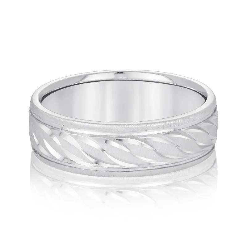 Men's diamond - encrusted engagement rings for a luxurious touchRope Textured and Engraved Men's Wedding Band Men's diamond - encrusted engagement rings for a luxurious touchRope Textured and Engraved Men's Wedding Band
