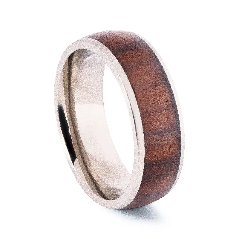 Titanium Rings with a Pearl - and - Diamond - Accented DesignThe Peak | 8MM