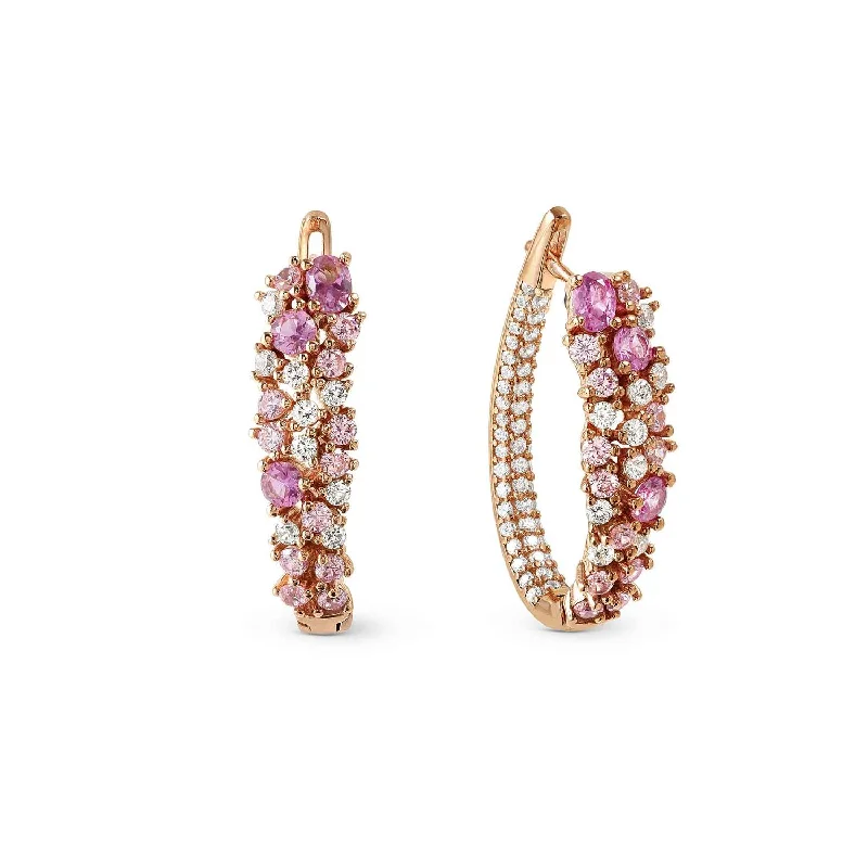 Personalized hoop earringsNomination Rose Gold Pink Cubic Zirconia Hoop Earrings Personalized hoop earringsNomination Rose Gold Pink Cubic Zirconia Hoop Earrings