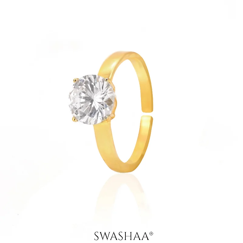 Floral - Patterned Women's Rings in 18K Yellow Gold for a Feminine LookAdia 18K Gold Plated Ring Floral - Patterned Women's Rings in 18K Yellow Gold for a Feminine LookAdia 18K Gold Plated Ring