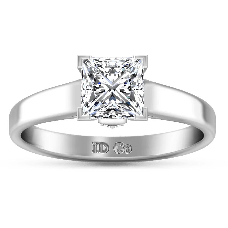Enamel - Coated Women's Rings in Bright, Bold ColorsSolitaire Princess Cut Diamond Engagement Ring Holly 14K White Gold