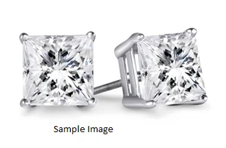 Radiant - cut diamond engagement ring with a bezel - set center stone in 18K yellow goldLAB GROWN PRINCESS DIAMONDS 2.39CTW STUDS Radiant - cut diamond engagement ring with a bezel - set center stone in 18K yellow goldLAB GROWN PRINCESS DIAMONDS 2.39CTW STUDS