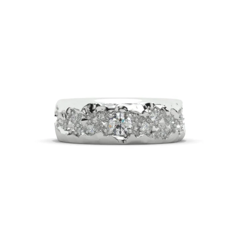 Men's Topaz Engagement Rings in 10K Gold with a Channel - Set Diamond BandGrand Canyon 0.6 CTW Moissanite Men's Ring 14K White Gold Ring Men's Topaz Engagement Rings in 10K Gold with a Channel - Set Diamond BandGrand Canyon 0.6 CTW Moissanite Men's Ring 14K White Gold Ring