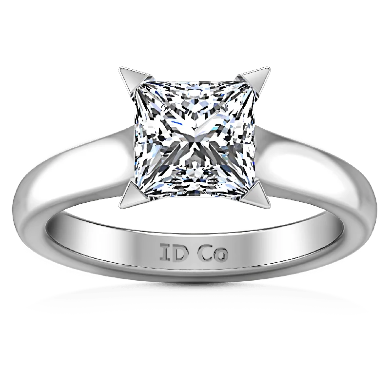 Women's Rings with Hidden Compartments for Secret KeepsakesSolitaire Princess Cut Diamond Engagement Ring Jenny 14K White Gold Women's Rings with Hidden Compartments for Secret KeepsakesSolitaire Princess Cut Diamond Engagement Ring Jenny 14K White Gold