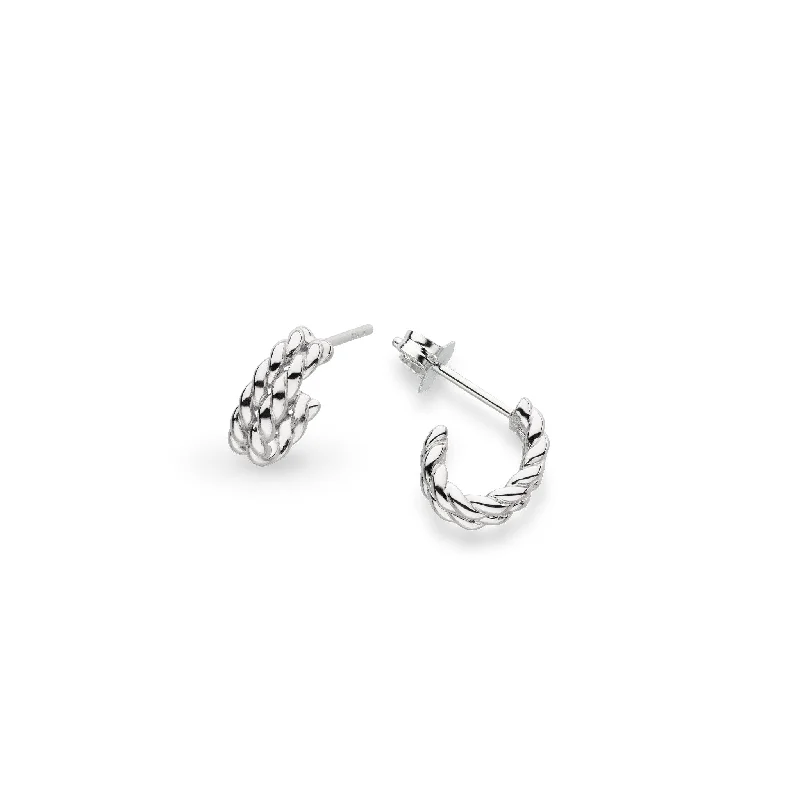 Minimalist hoop earringsKit Heath Sterling Silver Rope Stud Hoop Earrings