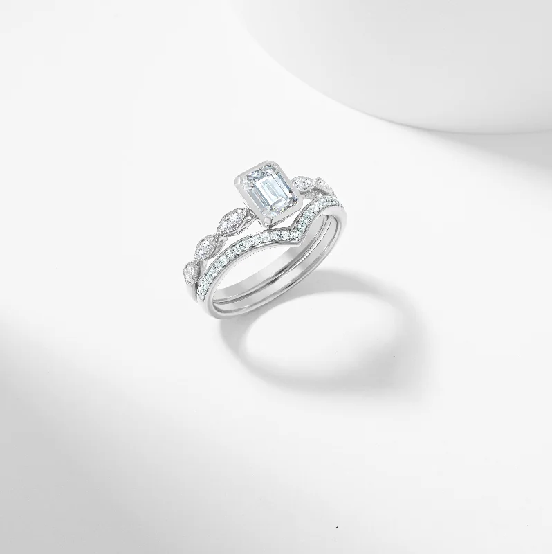 Solitaire diamond engagement ring with a platinum setting for a classic and elegant lookEmerald Cut Lab Grown Diamond Solitaire Bridal Set 1.2tdw Solitaire diamond engagement ring with a platinum setting for a classic and elegant lookEmerald Cut Lab Grown Diamond Solitaire Bridal Set 1.2tdw