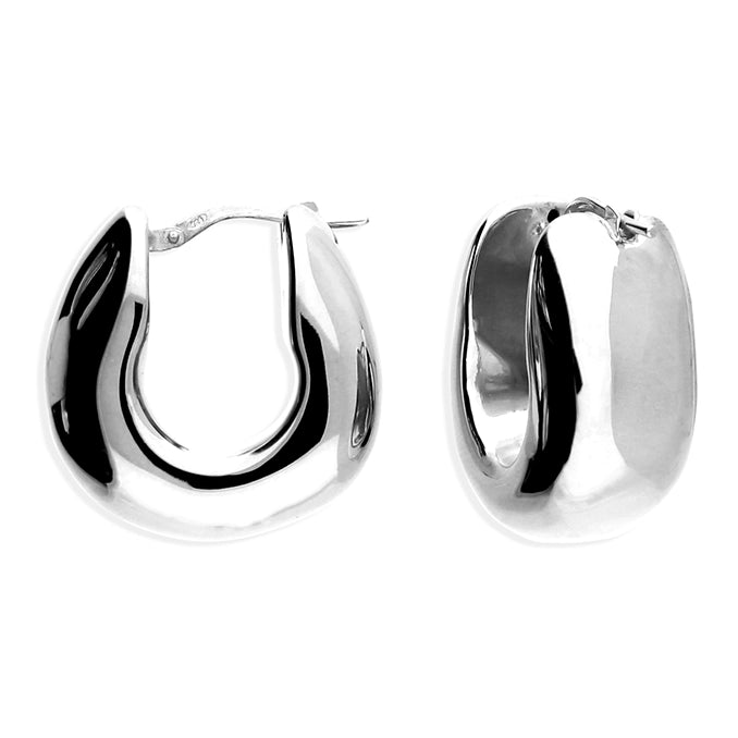 Hoop earrings for womenSterling Silver Chunky Hollow Hoop Earrings