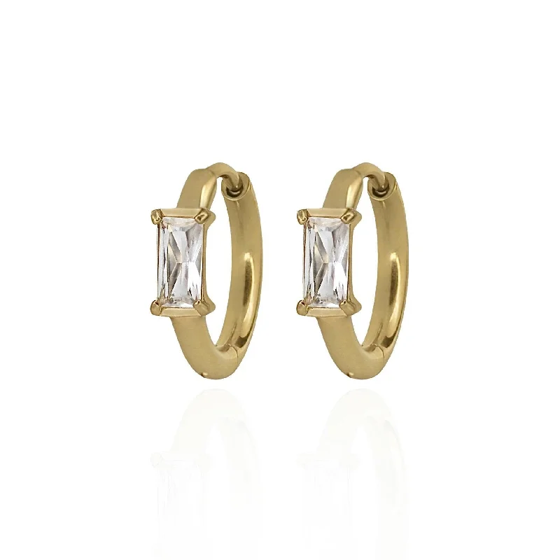 Hoop earrings for womenBaguette Hoops