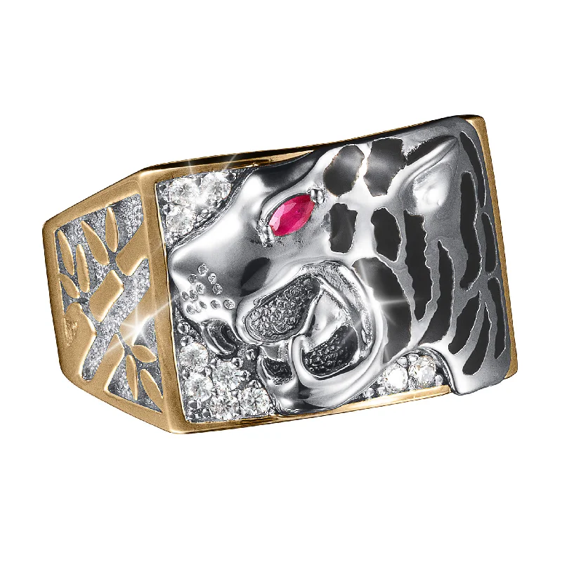 Floral - Patterned Women's Rings in 18K Yellow Gold for a Feminine LookTiger's Roar Men's Ring Floral - Patterned Women's Rings in 18K Yellow Gold for a Feminine LookTiger's Roar Men's Ring