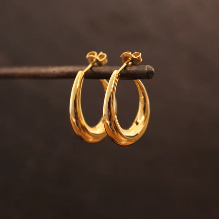 Chunky hoop earringsGold Vermeil Tapered Hoop Earrings
