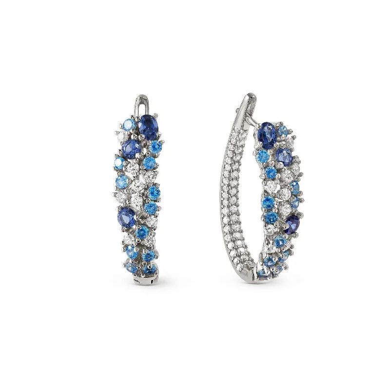Hypoallergenic hoop earringsNomination Sterling Silver Blue Cubic Zirconia Hoop Earrings Hypoallergenic hoop earringsNomination Sterling Silver Blue Cubic Zirconia Hoop Earrings