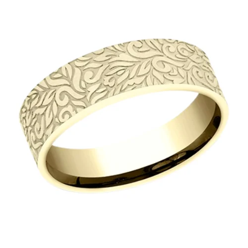 Men's oxidized silver rings for an antique lookThe PAISLEY FLAT Men's Band