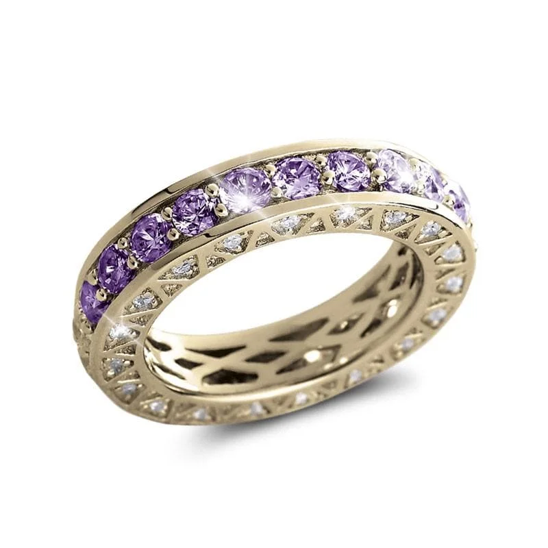 Stackable Gemstone Rings for Women in Amethyst, Sapphire, and EmeraldPortofino Amethyst Eternity Ring Stackable Gemstone Rings for Women in Amethyst, Sapphire, and EmeraldPortofino Amethyst Eternity Ring