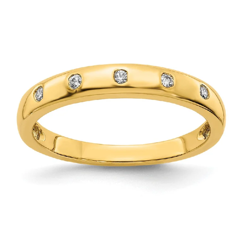 14K Yellow Gold 5-stone Diamond Ring