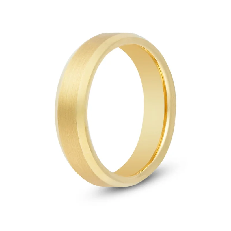 Men's Celtic - pattern rings with intricate designsMen’s Brushed Gold Beveled Tungsten Ring Men's Celtic - pattern rings with intricate designsMen’s Brushed Gold Beveled Tungsten Ring