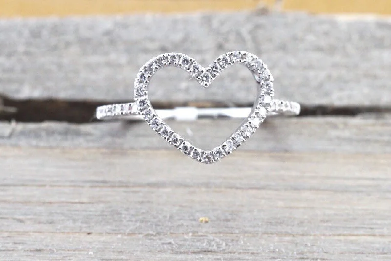 Men's anti - allergy rings for sensitive skin14k White Gold Diamond Open Heart Anniversary Promise Love Ring Band Fashion Men's anti - allergy rings for sensitive skin14k White Gold Diamond Open Heart Anniversary Promise Love Ring Band Fashion