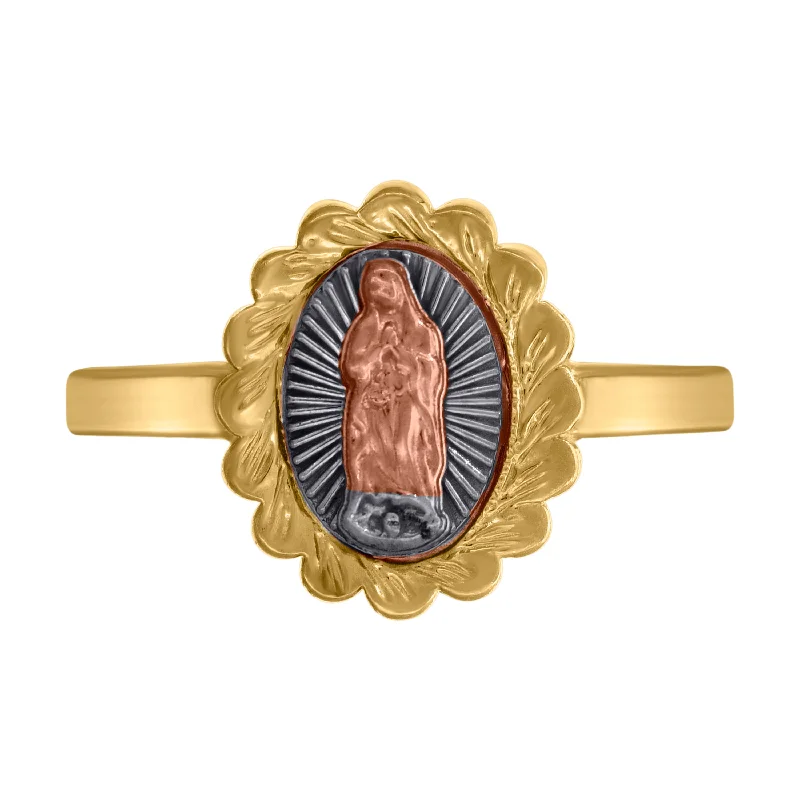 Minimalist Fashion Rings in Stainless Steel with a Single Solitaire CrystalKeene Jewelers 10kt Tri-color Gold Womens DC Textured Lady Of Guadalupe Religious Ring Minimalist Fashion Rings in Stainless Steel with a Single Solitaire CrystalKeene Jewelers 10kt Tri-color Gold Womens DC Textured Lady Of Guadalupe Religious Ring
