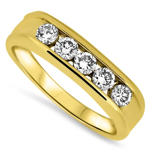 Men's meteorite - inlay rings for a cosmic touch0.75ct Diamond Ring in 14ct Yellow Gold Men's meteorite - inlay rings for a cosmic touch0.75ct Diamond Ring in 14ct Yellow Gold