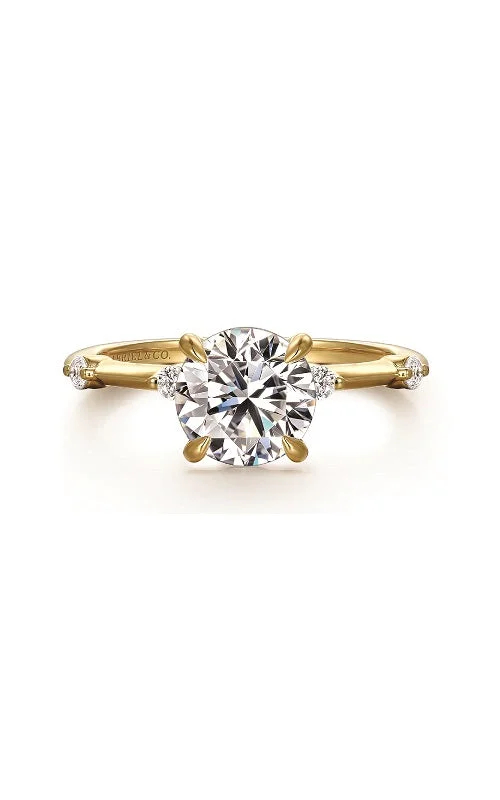 14K Yellow Gold Round Diamond Engagement Ring G14896